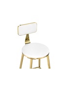 Стул полубарный Persi, обивка искусственная кожа, цвет белый/золотой - Фото 6