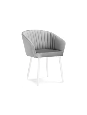 Стул – кресло «Корсо», обивка велюр, цвет светло–серый/белый  (артикул 10997622)  большой выбор товаров оптом и в розницу по низким ценам с доставкой