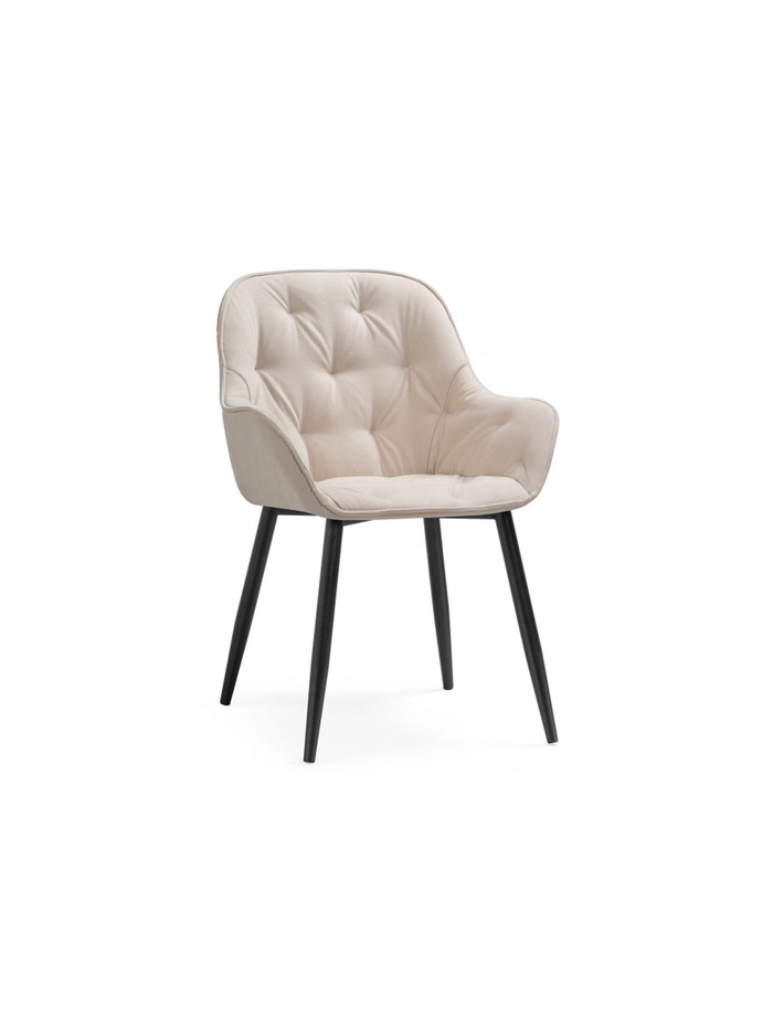 Стул мягкий «Олму», на металлокаркасе, цвет бежевый/чёрный