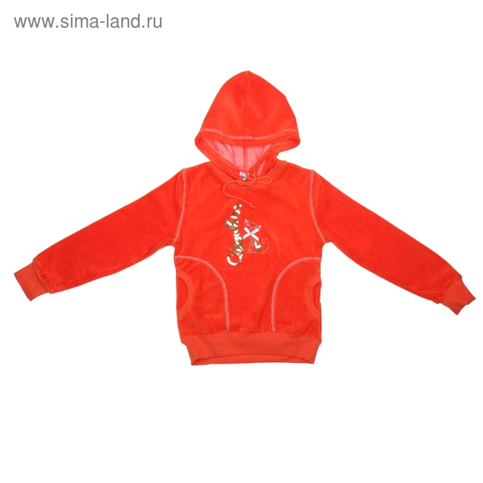 Куртка-толстовка для девочки, рост 116 см (60), цвет оранжевый CWK 6 - Фото 1
