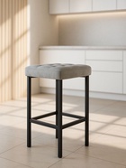 Стул полубарный «Лофт», обивка мадера 20, цвет серый/чёрный матовый - Фото 5