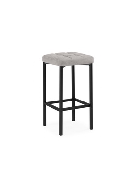 Стул полубарный «Лофт», обивка катания, цвет серый/чёрный