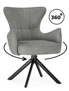 Стул мягкий для кухни Atlanta, вращающийся, обивка мебельная ткань, цвет серый/чёрный  (артикул 10997651)  большой выбор товаров оптом и в розницу по низким ценам с доставкой