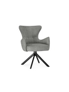 Стул мягкий для кухни Atlanta, вращающийся, обивка мебельная ткань, цвет серый/чёрный  (артикул 10997651)  большой выбор товаров оптом и в розницу по низким ценам с доставкой