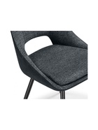 Стул мягкий для кухни Avianus, вращающийся, обивка шенилл, цвет тёмно-серый/чёрный - Фото 11