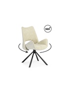 Стул мягкий Balaton 360, на металлокаркасе, крутящийся, цвет бежевый/чёрный - Фото 1