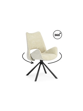 Стул мягкий Balaton 360, на металлокаркасе, крутящийся, цвет бежевый/чёрный