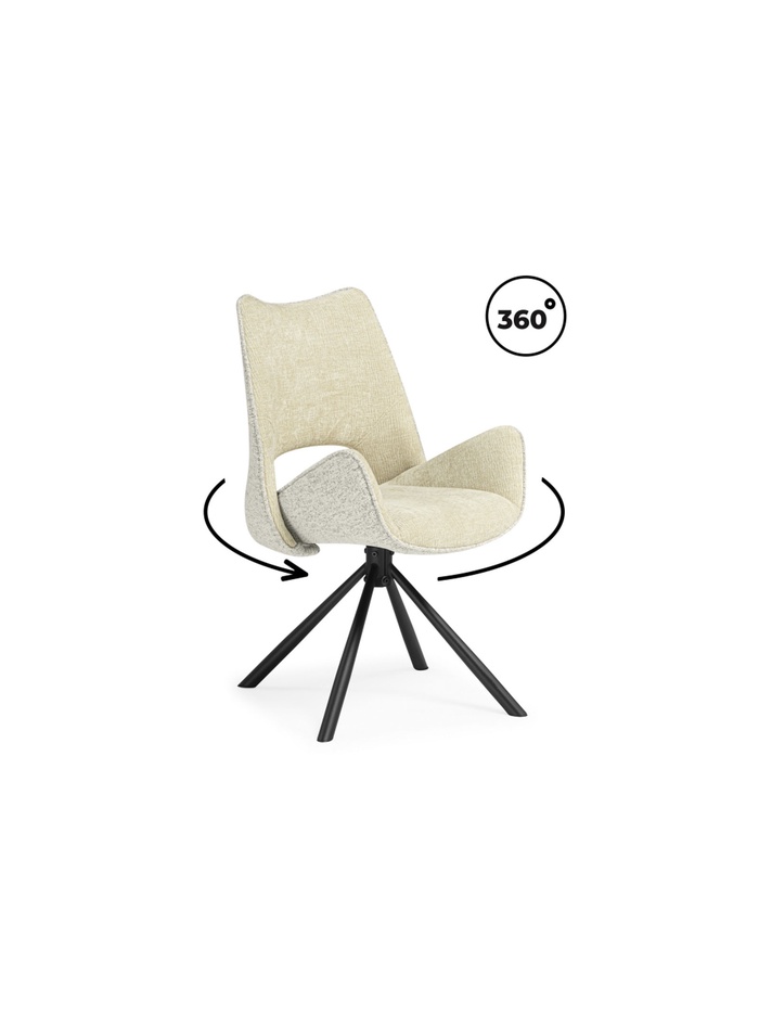 Стул мягкий Balaton 360, на металлокаркасе, крутящийся, цвет бежевый/чёрный - Фото 1