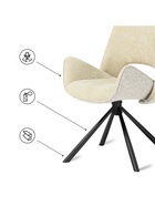 Стул мягкий Balaton 360, на металлокаркасе, крутящийся, цвет бежевый/чёрный - Фото 13