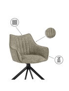 Стул мягкий Denever 360, на металлокаркасе, крутящийся, цвет бежевый/чёрный  (артикул 10997663)  большой выбор товаров оптом и в розницу по низким ценам с доставкой