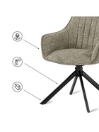 Стул мягкий Denever 360, на металлокаркасе, крутящийся, цвет бежевый/чёрный  (артикул 10997663)  большой выбор товаров оптом и в розницу по низким ценам с доставкой