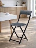 Стул для кухни Elevis, на металлокаркасе, цвет тёмно–серый/чёрный  (артикул 10997667)  большой выбор товаров оптом и в розницу по низким ценам с доставкой