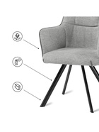 Стул мягкий Elis, на металлокаркасе, цвет серый/тёмно–серый/чёрный  (артикул 10997668)  большой выбор товаров оптом и в розницу по низким ценам с доставкой