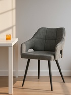 Стул мягкий Hera, на металлокаркасе, цвет тёмно–серый/чёрный  (артикул 10997675)  большой выбор товаров оптом и в розницу по низким ценам с доставкой