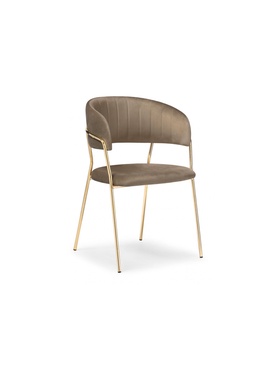 Стул мягкий Kamelia, на металлокаркасе, цвет капучино/золотой