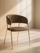 Стул мягкий Kamelia, на металлокаркасе, цвет капучино/золотой  (артикул 10997682)  большой выбор товаров оптом и в розницу по низким ценам с доставкой