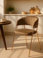 Стул мягкий Kamelia, на металлокаркасе, цвет капучино/золотой  (артикул 10997682)  большой выбор товаров оптом и в розницу по низким ценам с доставкой