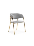 Стул мягкий Kamelia, на металлокаркасе, цвет светло–серый/золотой  (артикул 10997684)  большой выбор товаров оптом и в розницу по низким ценам с доставкой