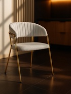 Стул мягкий Kamelia, на металлокаркасе, цвет светло–серый/золотой  (артикул 10997685)  большой выбор товаров оптом и в розницу по низким ценам с доставкой