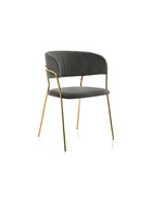 Стул мягкий Kamelia, на металлокаркасе, цвет тёмно–серый/золотой  (артикул 10997687)  большой выбор товаров оптом и в розницу по низким ценам с доставкой