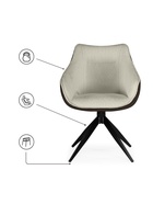 Стул мягкий Kansas, на металлокаркасе, цвет коричневый/кремовый/чёрный  (артикул 10997688)  большой выбор товаров оптом и в розницу по низким ценам с доставкой