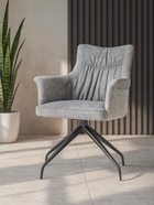 Стул мягкий Kaser 360, на металлокаркасе, крутящийся, цвет серый/чёрный  (артикул 10997691)  большой выбор товаров оптом и в розницу по низким ценам с доставкой