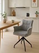 Стул мягкий Kaser 360, на металлокаркасе, крутящийся, цвет серый/чёрный  (артикул 10997691)  большой выбор товаров оптом и в розницу по низким ценам с доставкой