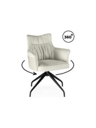 Стул мягкий Kaser 360, на металлокаркасе, крутящийся, цвет слоновая кость/чёрный  (артикул 10997692)  большой выбор товаров оптом и в розницу по низким ценам с доставкой