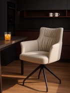 Стул мягкий Kaser 360, на металлокаркасе, крутящийся, цвет слоновая кость/чёрный  (артикул 10997692)  большой выбор товаров оптом и в розницу по низким ценам с доставкой