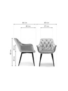 Стул мягкий Remo, на металлокаркасе, цвет светло–серый  (артикул 10997698)  большой выбор товаров оптом и в розницу по низким ценам с доставкой