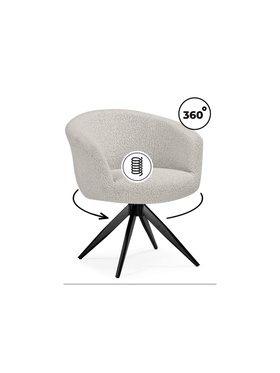Стул мягкий Solomon 1, на металлокаркасе, вращающийся, цвет светло–бежевый/чёрный