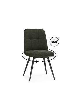 Стул мягкий Texas 4, на металлокаркасе, поворотный, цвет тёмно–зелёный /чёрный