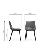 Стул мягкий «Алеида», на металлокаркасе, обивка искусственная кожа, цвет серый/чёрный глянец  (артикул 10997715)  большой выбор товаров оптом и в розницу по низким ценам с доставкой