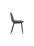 Стул мягкий «Алеида», на металлокаркасе, обивка искусственная кожа, цвет серый/чёрный глянец  (артикул 10997715)  большой выбор товаров оптом и в розницу по низким ценам с доставкой