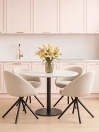 Стул мягкий «Бартон 1», на металлокаркасе, обивка мадера 2, цвет белый/чёрный матовый  (артикул 10997717)  большой выбор товаров оптом и в розницу по низким ценам с доставкой