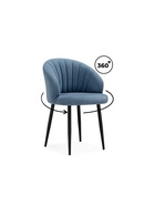 Стул мягкий «Бэнбу», на металлокаркасе, крутящийся, обивка marseille 30 данс, цвет синий/черный  (артикул 10997732)  большой выбор товаров оптом и в розницу по низким ценам с доставкой