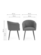 Стул мягкий «Валета», на металлокаркасе, обивка велюр, цвет тёмно–серый /чёрный  (артикул 10997734)  большой выбор товаров оптом и в розницу по низким ценам с доставкой