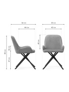 Стул мягкий «Галтер MR–28», на металлокаркасе, обивка велюр, цвет серый/чёрный  (артикул 10997738)  большой выбор товаров оптом и в розницу по низким ценам с доставкой