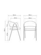 Стул мягкий «Криспиан», на металлокаркасе, обивка велюр, цвет тёмно–серый/чёрный  (артикул 10997753)  большой выбор товаров оптом и в розницу по низким ценам с доставкой