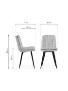 Стул мягкий «Майк», на металлокаркасе, обивка велюр, цвет светло–серый /чёрный  (артикул 10997757)  большой выбор товаров оптом и в розницу по низким ценам с доставкой