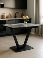 Стол на тумбе кухонный раздвижной «Бугун», 1200(1600)×800×770 мм, цвет чёрный  (артикул 10997784)  большой выбор товаров оптом и в розницу по низким ценам с доставкой