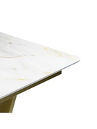 Стол на тумбе кухонный раздвижной «Бугун», 1200(1600)×800×770 мм, цвет белый/золото  (артикул 10997785)  большой выбор товаров оптом и в розницу по низким ценам с доставкой