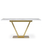 Стол на тумбе кухонный раздвижной «Бугун», 1200(1600)×800×770 мм, цвет белый/золото  (артикул 10997785)  большой выбор товаров оптом и в розницу по низким ценам с доставкой