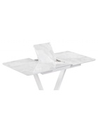 Стол на тумбе кухонный раздвижной «Бугун», 1200(1600)×800×770 мм, цвет мрамор белый/белый  (артикул 10997786)  большой выбор товаров оптом и в розницу по низким ценам с доставкой