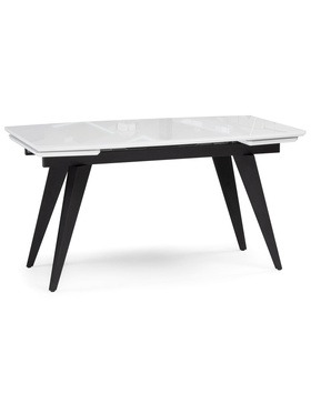 Стол кухонный стеклянный раздвижной «Элис», 1400(2000)×800×740 мм, цвет белый/чёрный