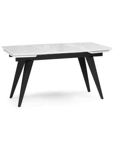 Стол кухонный стеклянный раздвижной «Элис», 1400(2000)×800×740 мм, цвет белый/чёрный