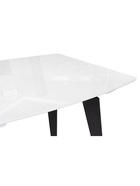 Стол кухонный стеклянный раздвижной «Элис», 1400(2000)×800×740 мм, цвет белый/чёрный  (артикул 10997791)  большой выбор товаров оптом и в розницу по низким ценам с доставкой