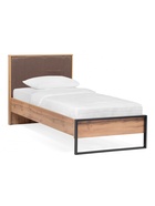 Кровать односпальная Iris, 934×2115 мм, цвет дуб вотан / черный муар - фото 122244866