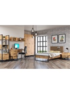 Кровать односпальная Iris, 934×2115 мм, цвет дуб вотан / черный муар - фото 122244869