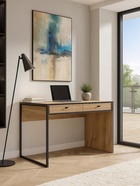 Стол письменный «Брут 6», 1200×600×750 мм, цвет крафт золотой/чёрный - фото 121986450